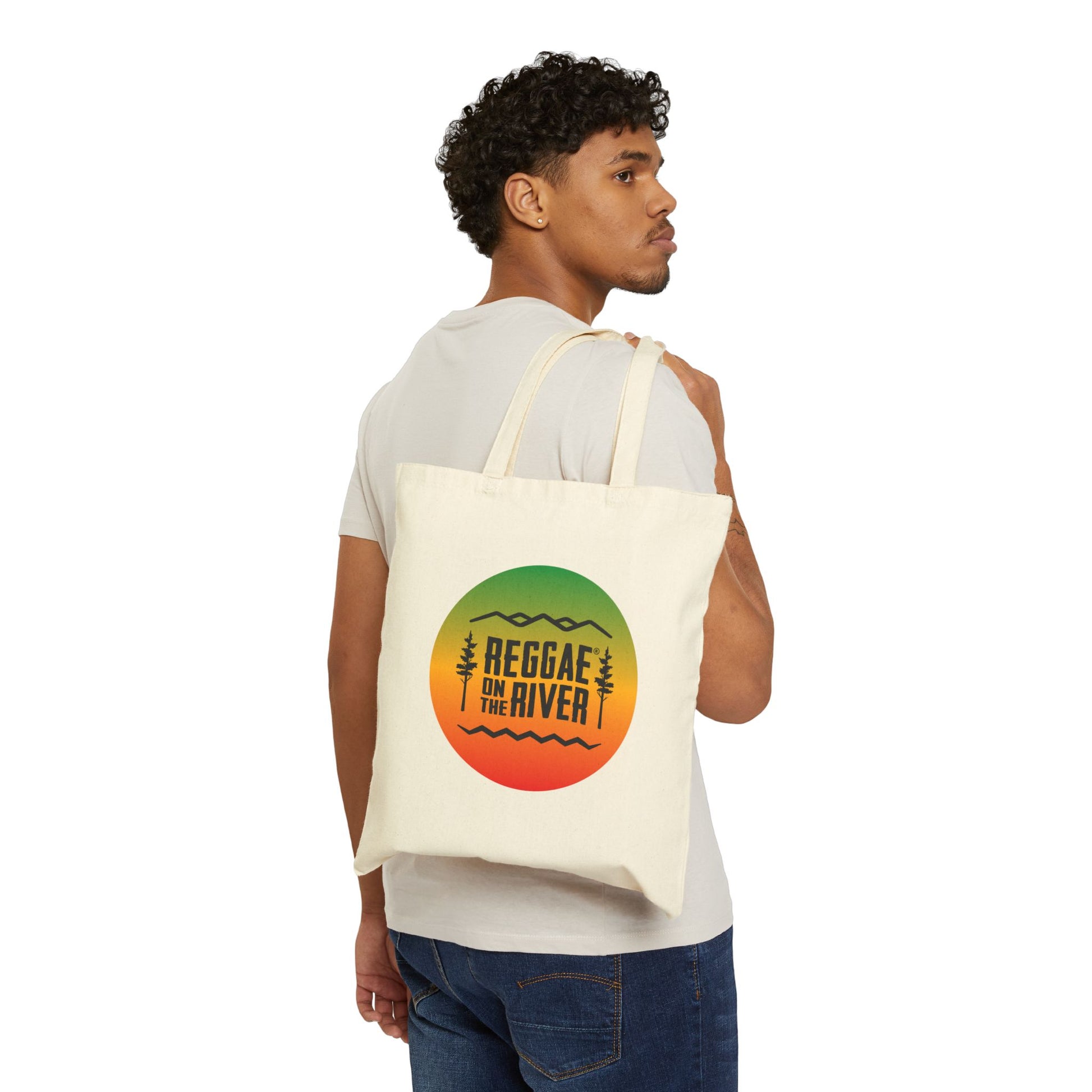 Reggae on the River Canvas Tote — Rasta Sunset Eco Grocery Bag