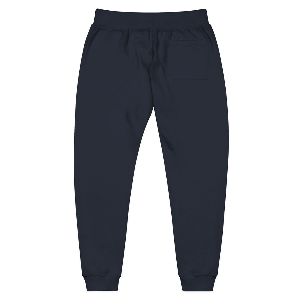 Embroidered Rasta Patch Fleece Sweatpants — Cozy White Joggers with Colorful Lion Patch