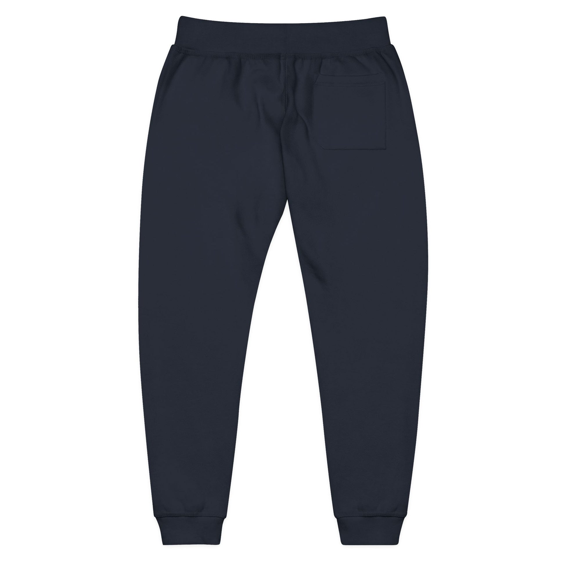 Embroidered Rasta Patch Fleece Sweatpants — Cozy White Joggers with Colorful Lion Patch