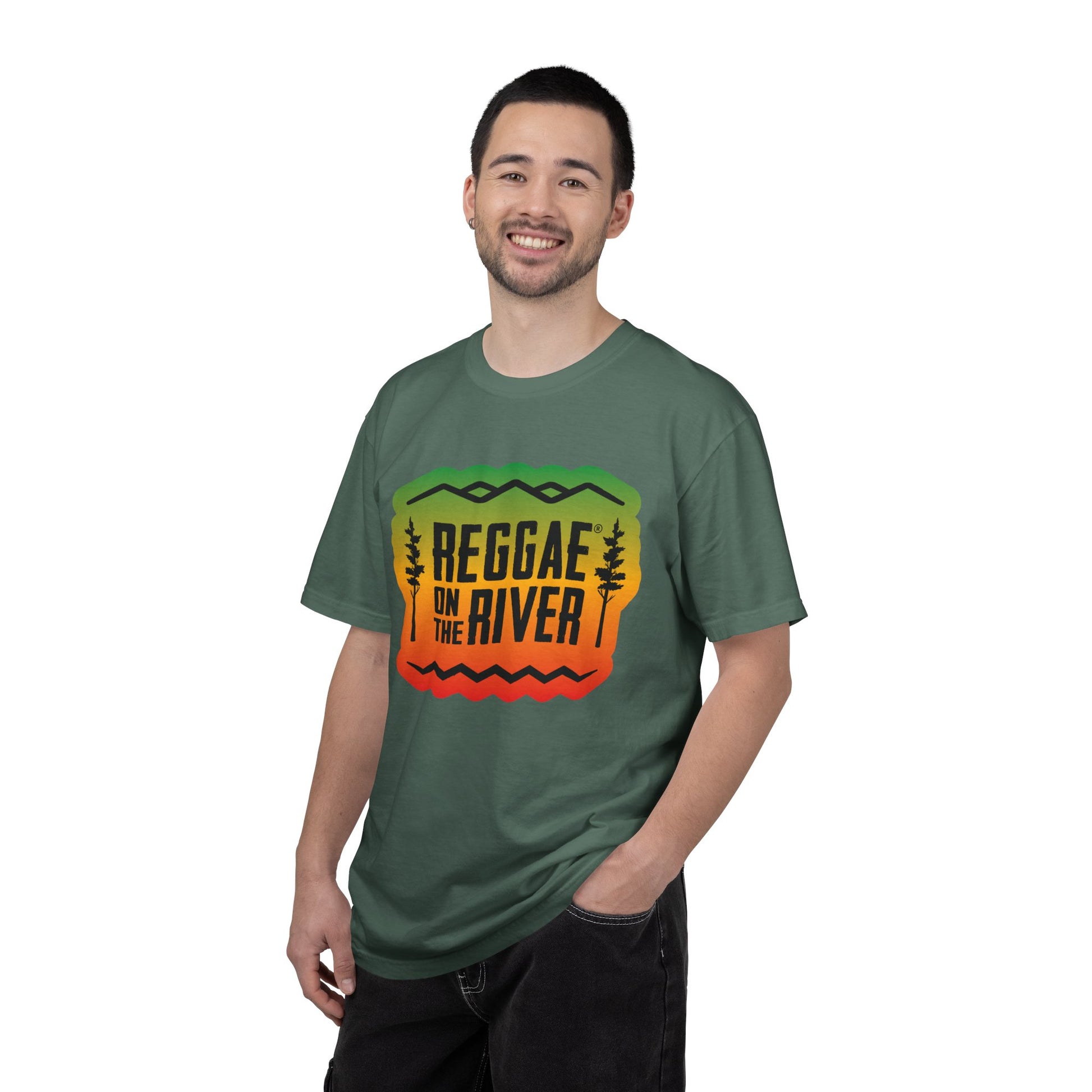 Reggae On The River Red Gold Green Logo Tee
