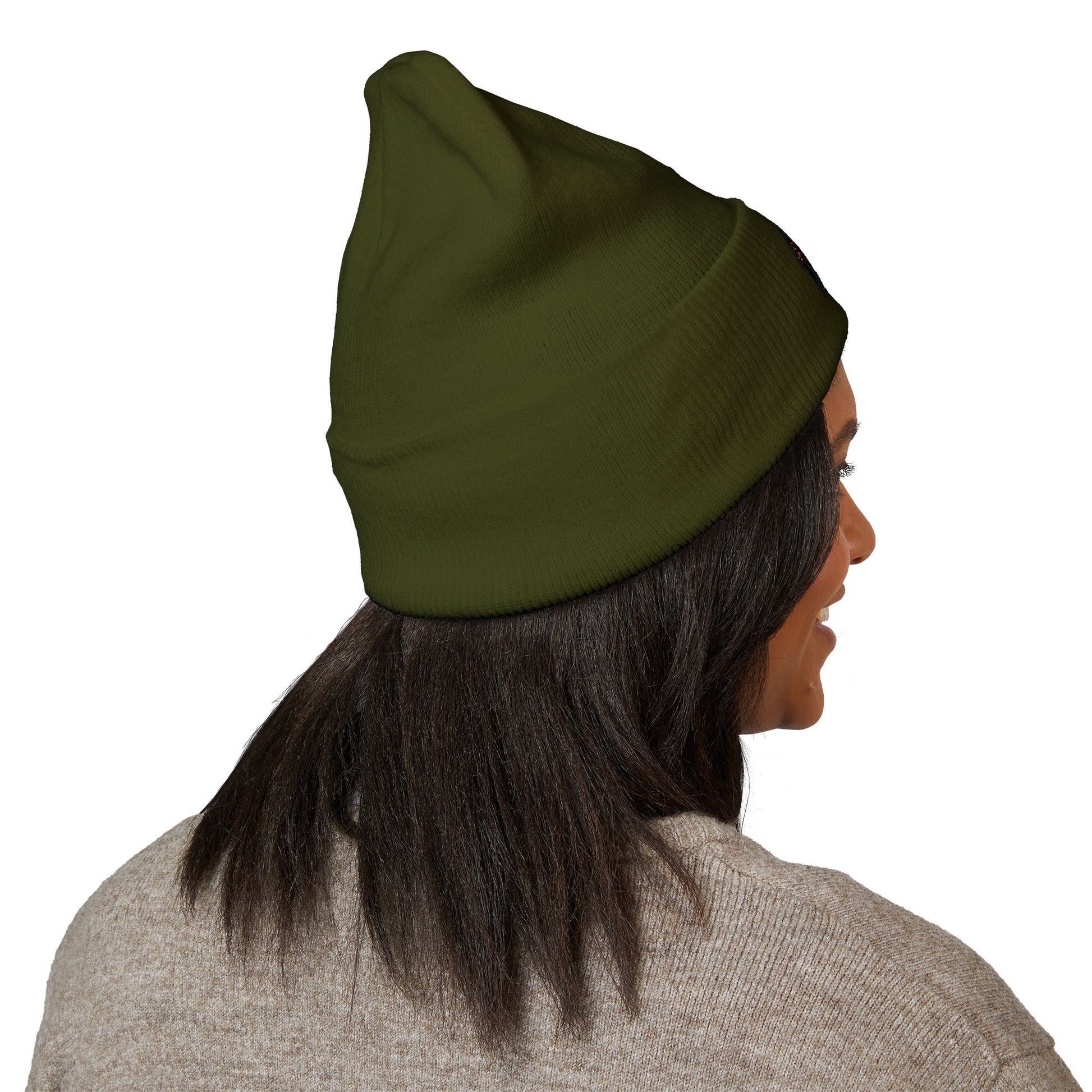 Embroidered Rasta Patch Beanie — Classic Cuffed Knit Hat