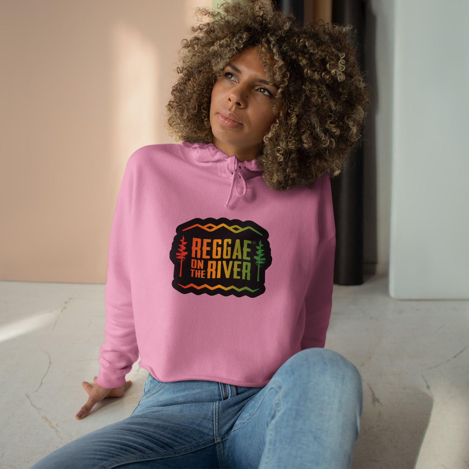 Reggae on the River Cropped Hoodie — Rasta Music Festival Crop Sweatshirt