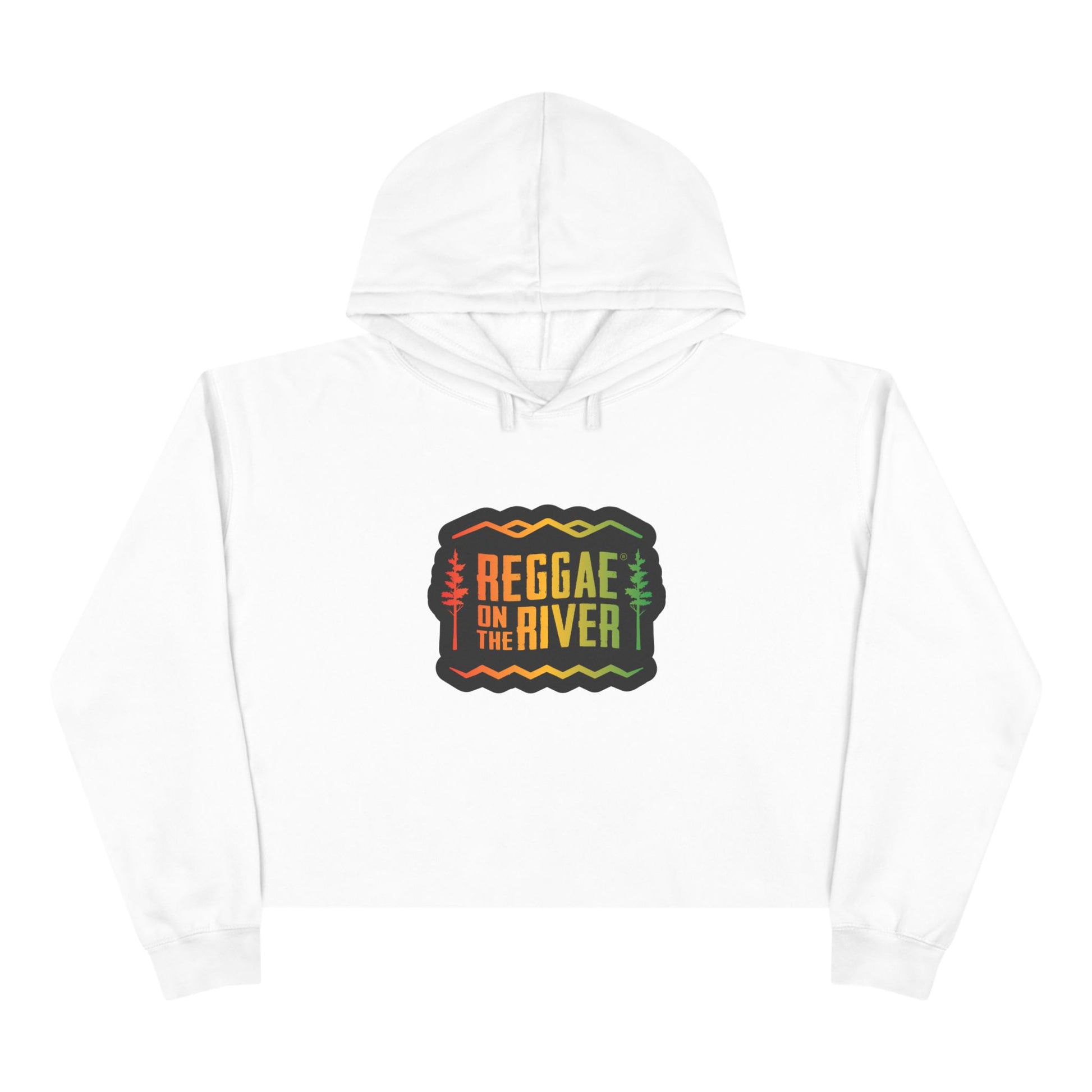 Reggae on the River Cropped Hoodie — Rasta Music Festival Crop Sweatshirt