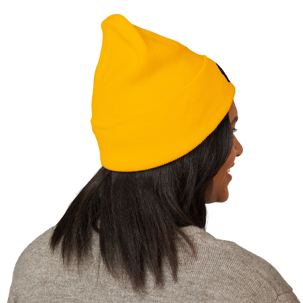 Embroidered Rasta Patch Beanie — Classic Cuffed Knit Hat