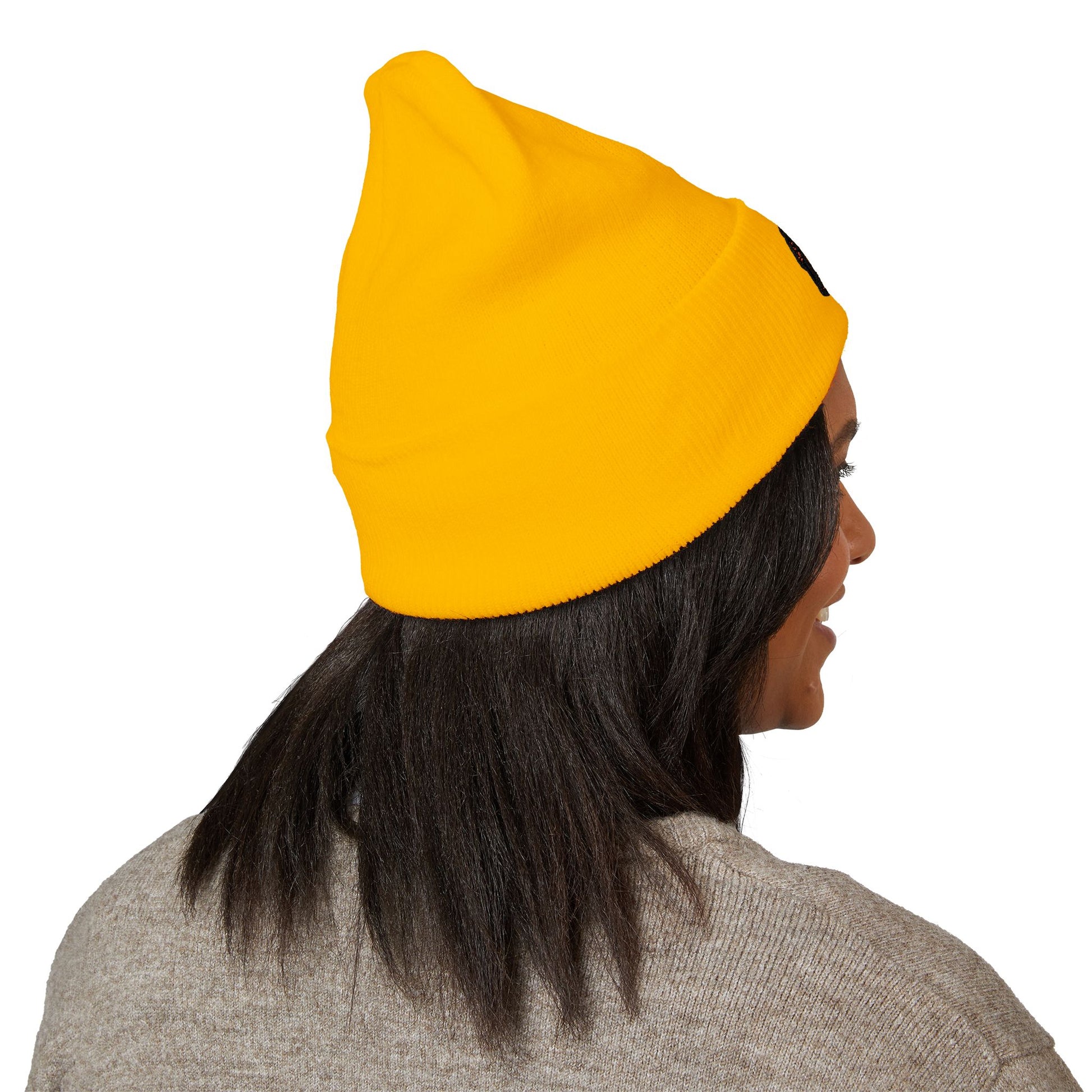 Embroidered Rasta Patch Beanie — Classic Cuffed Knit Hat