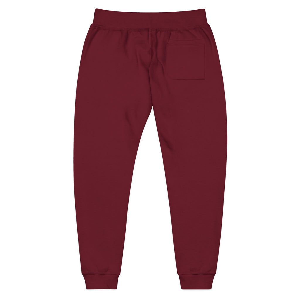 Embroidered Rasta Patch Fleece Sweatpants — Cozy White Joggers with Colorful Lion Patch
