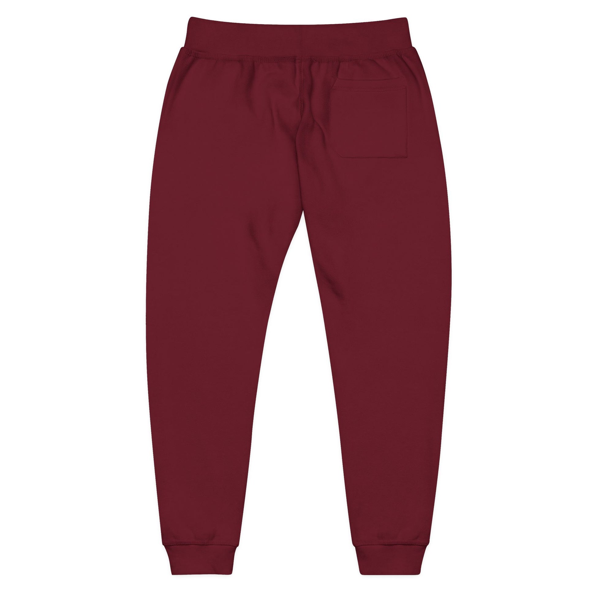 Embroidered Rasta Patch Fleece Sweatpants — Cozy White Joggers with Colorful Lion Patch
