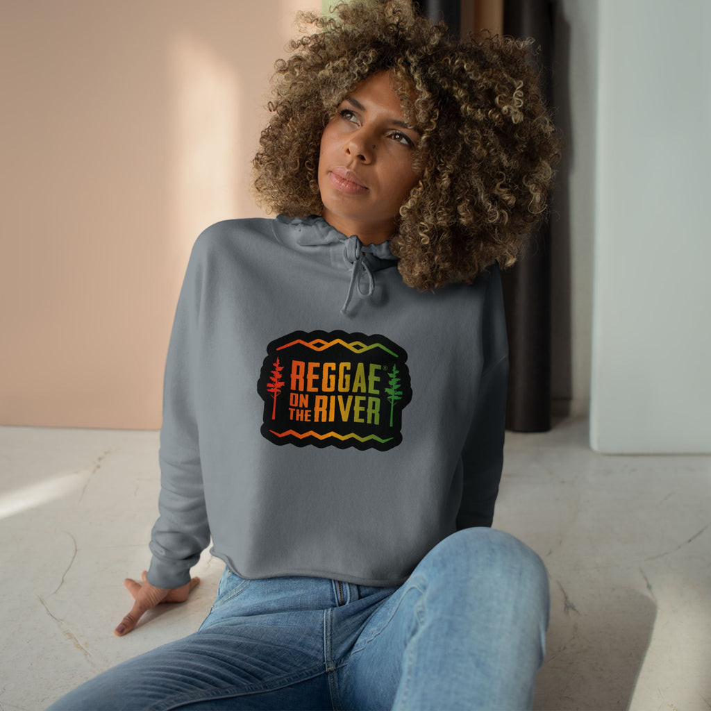 Reggae on the River Cropped Hoodie — Rasta Music Festival Crop Sweatshirt