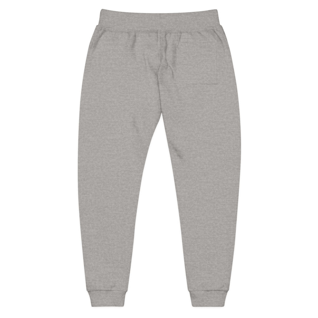 Embroidered Rasta Patch Fleece Sweatpants — Cozy White Joggers with Colorful Lion Patch
