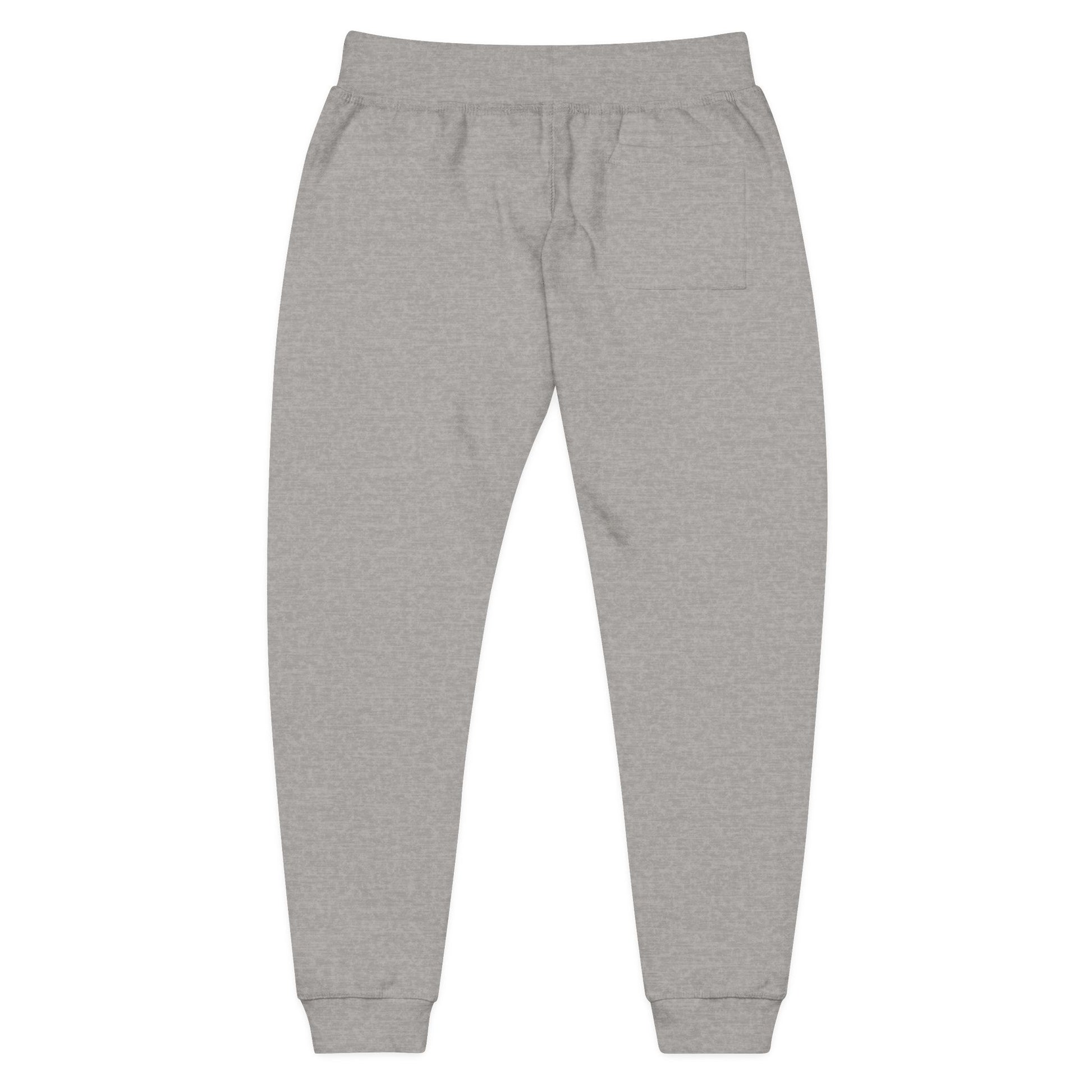 Embroidered Rasta Patch Fleece Sweatpants — Cozy White Joggers with Colorful Lion Patch