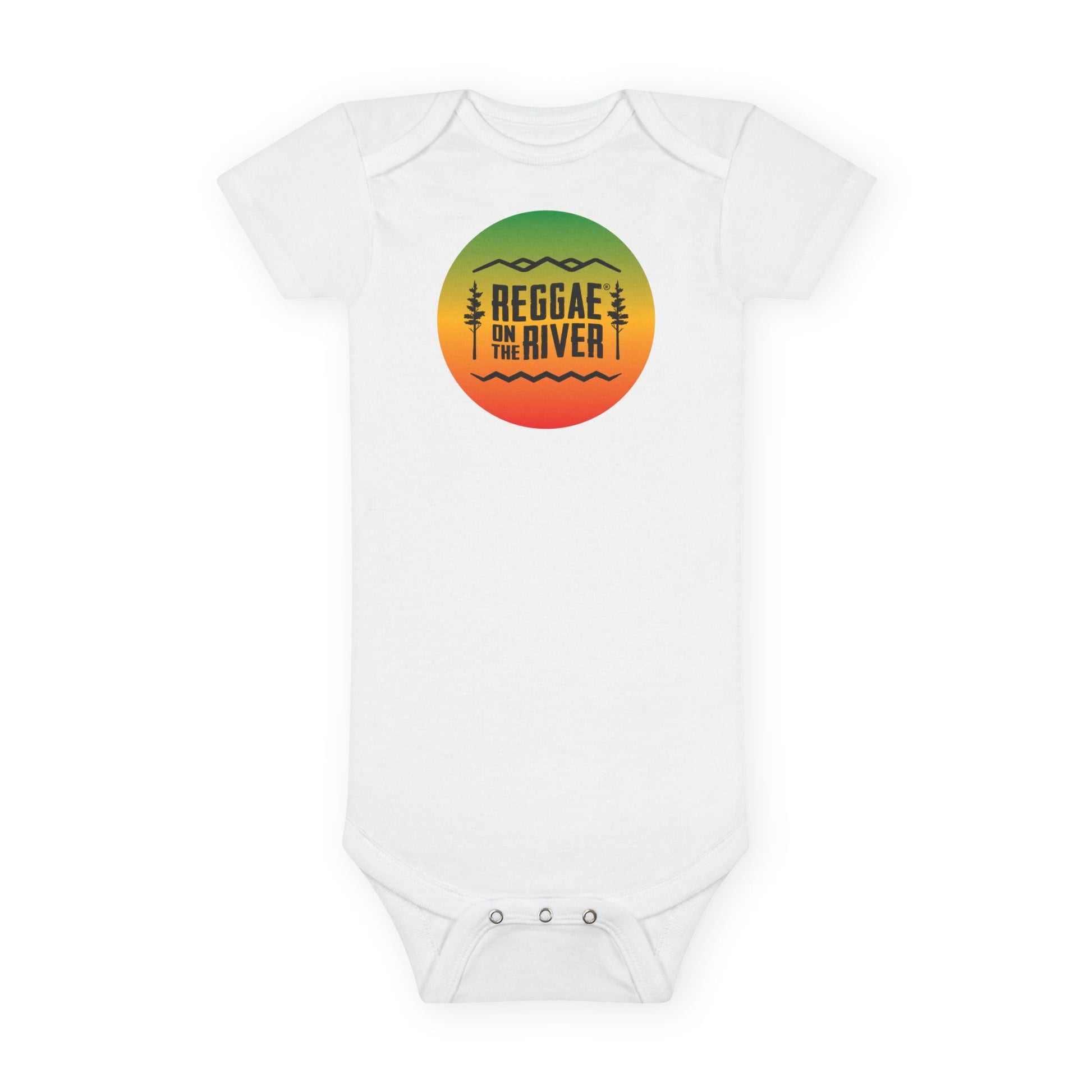Reggae on the River Organic Baby Onesie — Retro Rasta Infant Bodysuit