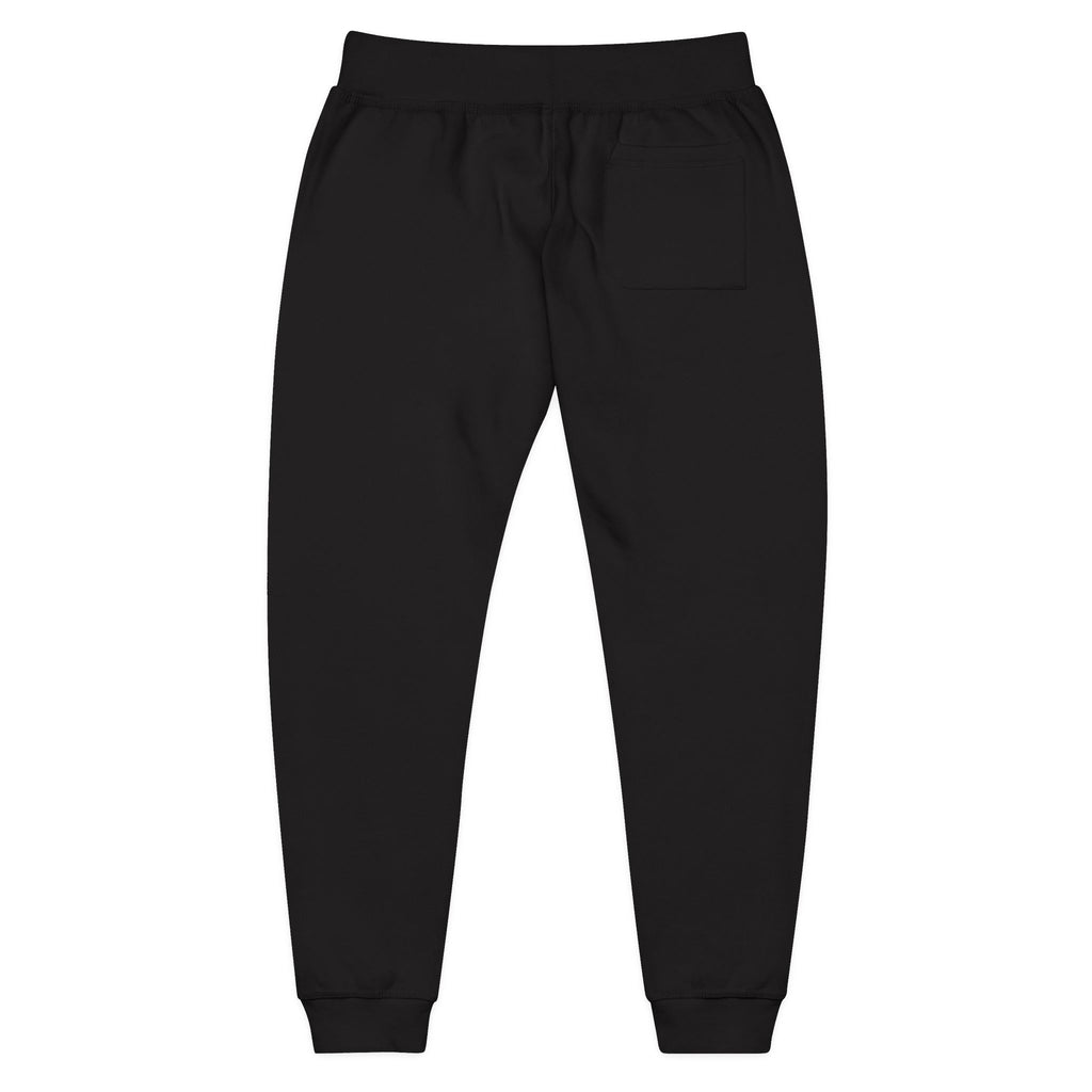 Embroidered Rasta Patch Fleece Sweatpants — Cozy White Joggers with Colorful Lion Patch