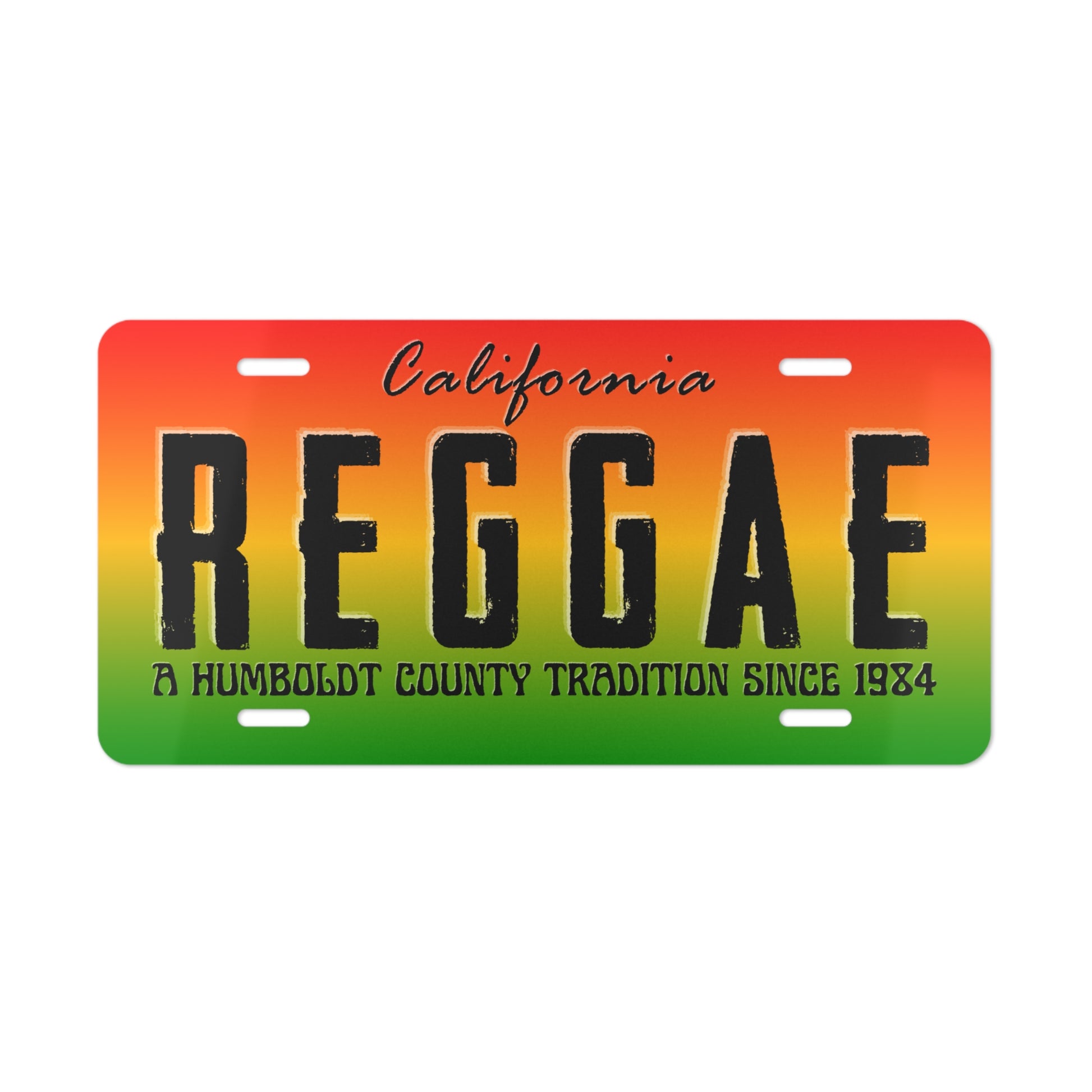 Reggae California Vanity Plate — Rasta Sunset License Plate