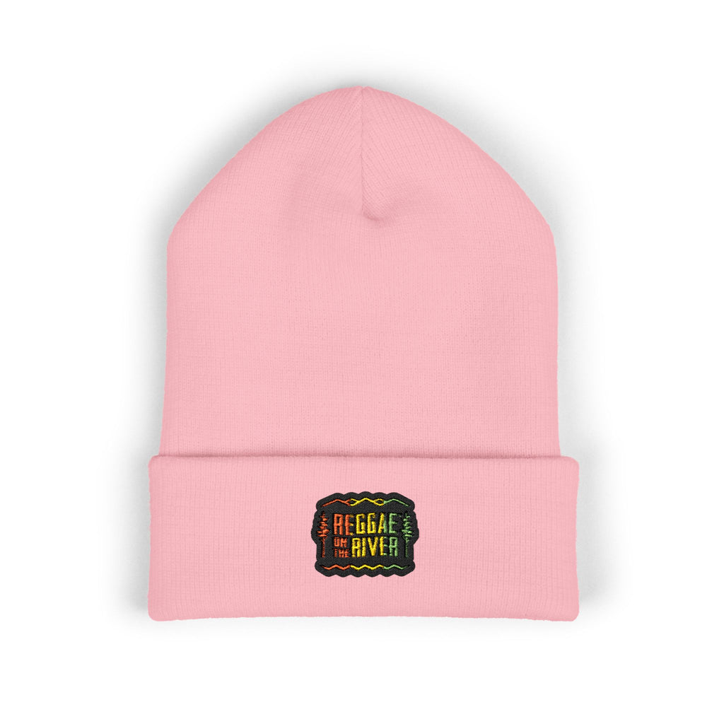 Embroidered Rasta Patch Beanie — Classic Cuffed Knit Hat