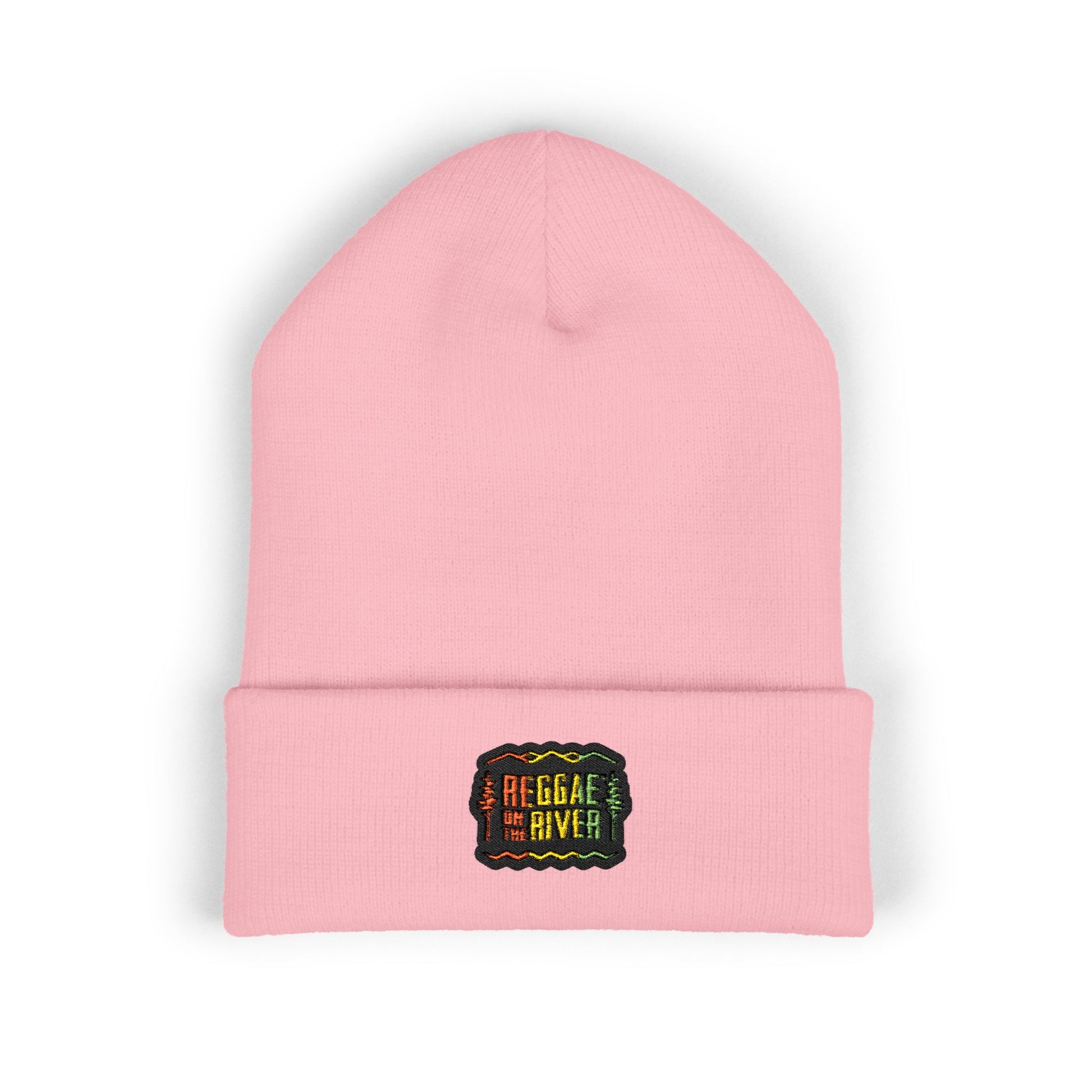 Embroidered Rasta Patch Beanie — Classic Cuffed Knit Hat