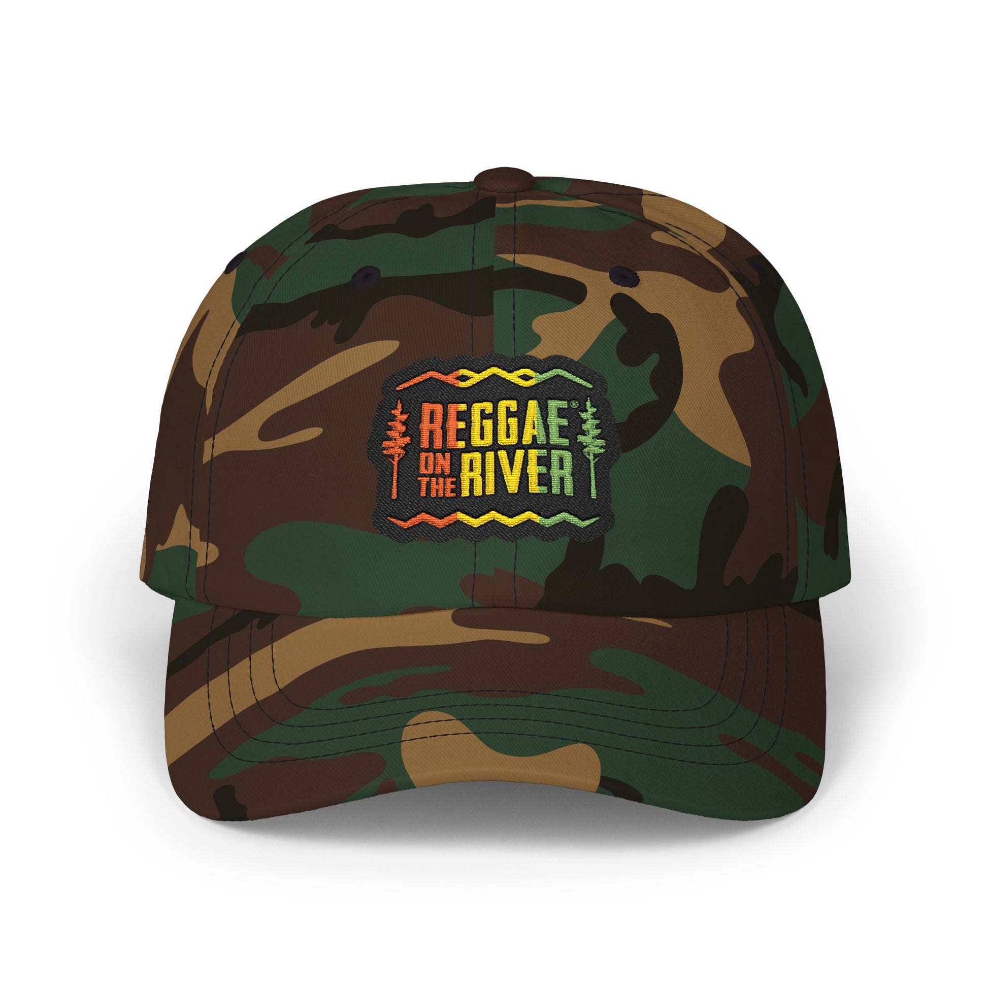 Reggae by the River Classic Dad Cap – Embroidered Rasta Music Hat