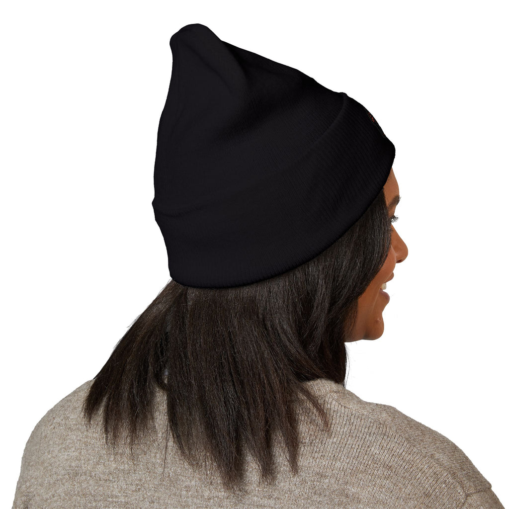 Embroidered Rasta Patch Beanie — Classic Cuffed Knit Hat