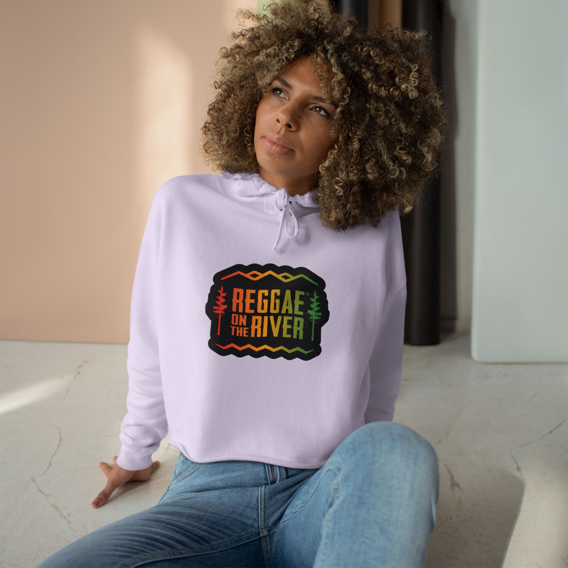 Reggae on the River Cropped Hoodie — Rasta Music Festival Crop Sweatshirt