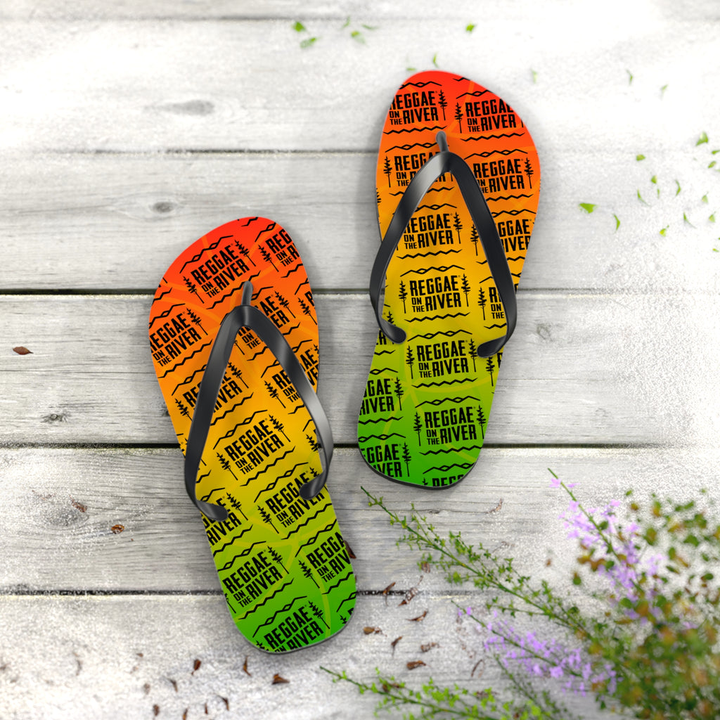 Reggae on the River Flip Flops — Rasta Sunset Beach Sandals